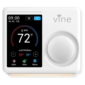 Vine TJ-610E Wi Fi 7 Day and 8 Period Programmable 5th Generation Smart Home Thermostat, Compatible with Amazon Alexa, Google Assistant, and Vine App - 1 of 4