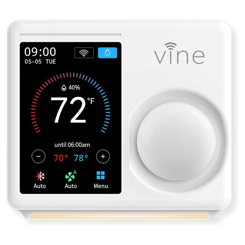 Vine TJ-610E Wi Fi 7 Day and 8 Period Programmable 5th Generation Smart Home Thermostat, Compatible with Amazon Alexa, Google Assistant, and Vine App, 1 of 7