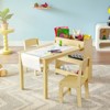VEVOR Kids Art Table and 2 Chairs, 2-in-1 Toddler Craft and Play Activity Table, Wood Toddler Table and Chair Set with A Cabinet, Beige - 2 of 4