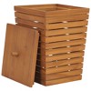 vidaXL Laundry Basket 11.8"x11.8"x17.7" Solid Teak Wood - 3 of 4