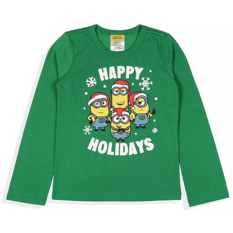 Despicable Me Minions Happy Holidays Jogger Sleep Family Christmas Pajama Set Green, 4 of 7