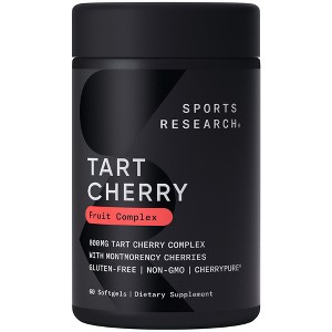Sports Research Tart Cherry Concentrate, 800 mg, 60 Softgels, Dietary Supplements - 1 of 4