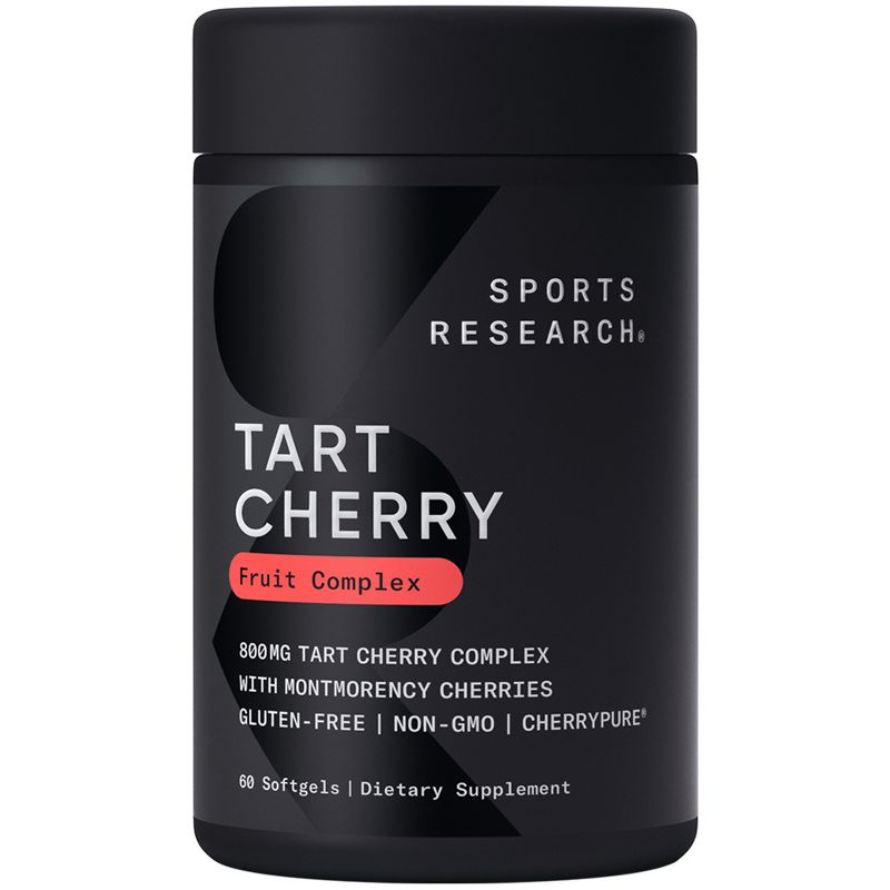 Sports Research Tart Cherry Concentrate, 800 mg, 60 Softgels, Dietary Supplements, 1 of 5