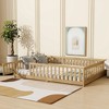 NicBex Queen Size Modern Floor Bed Frame with Safety Guardrails,Wooden Floor Bed for Kids Room,Bedroom,No Box Spring Needed - 2 of 4