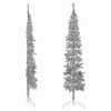 vidaXL Christmas Tree Decoration Slim Artificial Half Xmas Tree with Stand - Silver 82.7" - 3 of 4