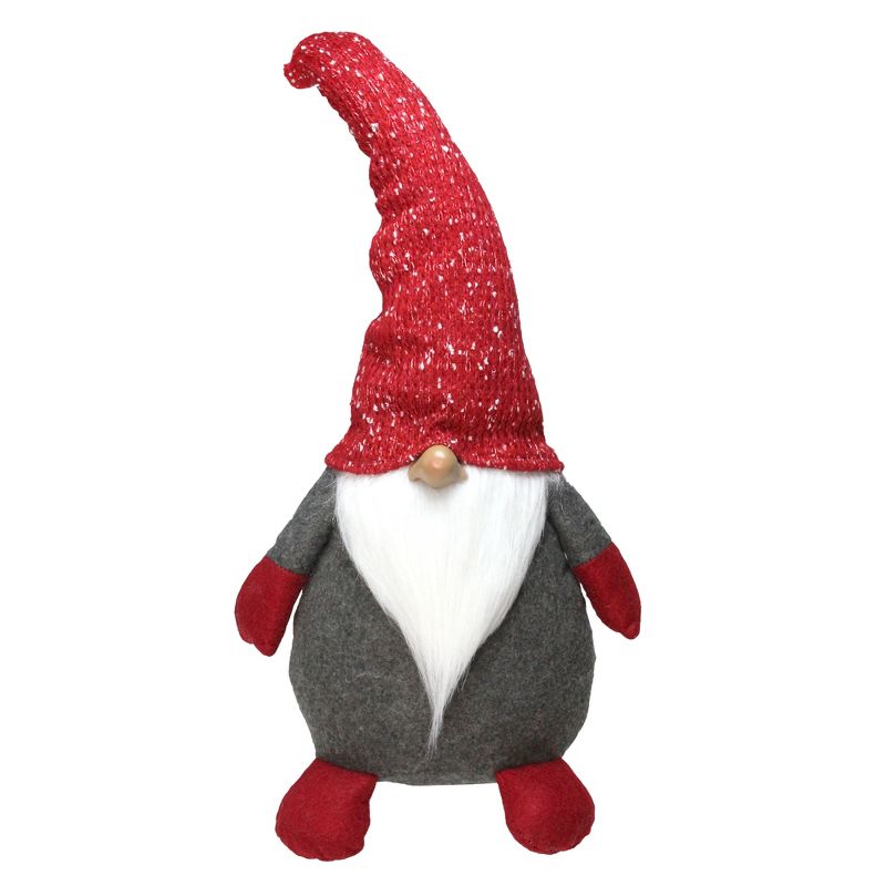 Northlight 22" Grey and Red Gnome with Tall Bendable Hat Christmas Decoration, 1 of 3