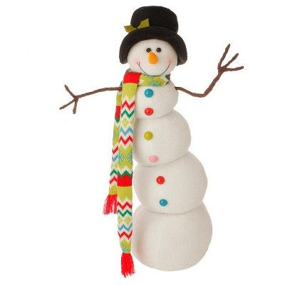 Raz Imports 26" White and Black Snowman with Hat Christmas Decor