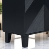 Geometric Patterned Sideboard, Luxury Cabinet with 4 Doors & Adjustable Shelves, MDF Frame, Modern Buffet Storage for Entryway,Easy Assembly - 3 of 4