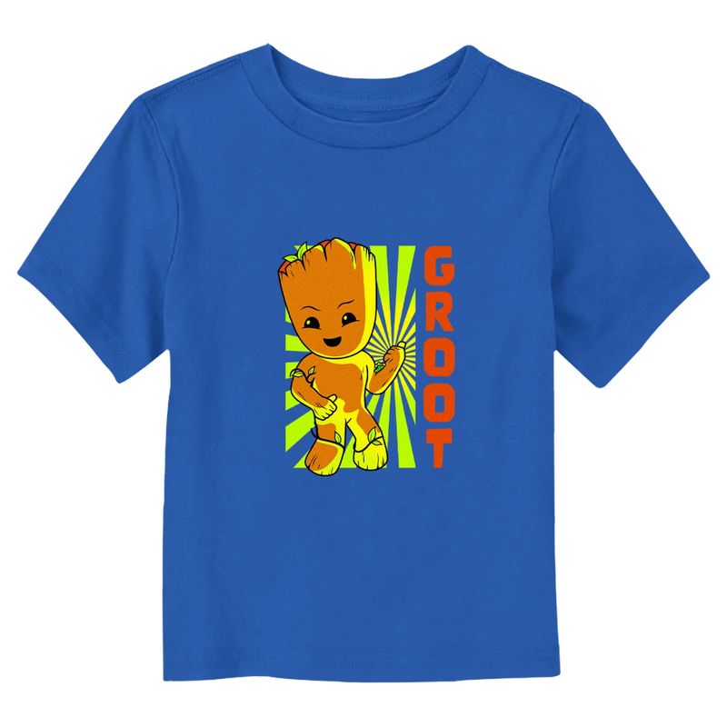 Marvel: I Am Groot Chibi Groot Retro Poster T-Shirt, 1 of 4