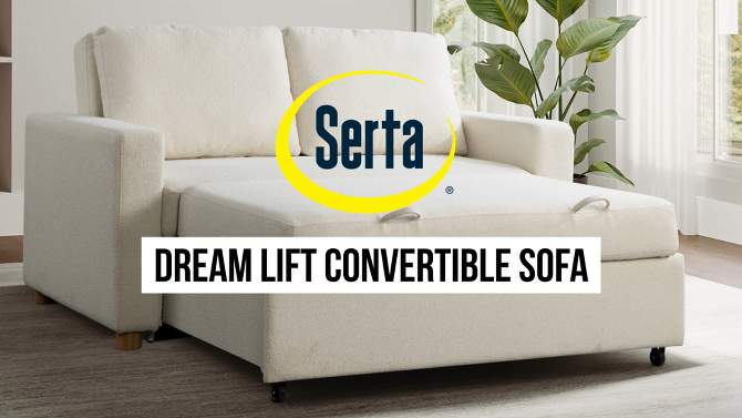 Serta Aurora Convertible Sofa Ivory Boucle, 2 of 16, play video