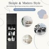Chic Crate-Multi-Functional Corner Cabinet – Tall Bathroom Storage w/ 2 Doors & Adj. Shelves + Open Shelf | Black - 3 of 4