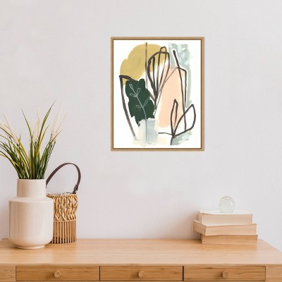Tropical Abstract Botanic-Inspired Framed Canvas Wall Art