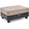 Passion Furniture Gallant  Microfiber Upholstered Storage Ottoman - 2 of 4