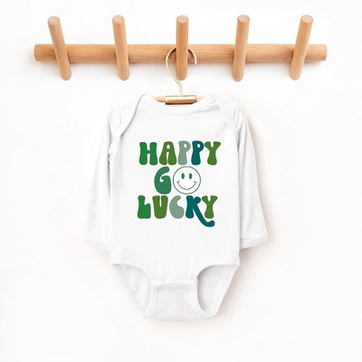The Juniper Shop Happy Go Lucky Smiley Face Baby Long Sleeve Bodysuit