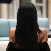 Unique Bargains Women's Straight Long Hair Wig 13x4in 180 Real Human Hair Black - 3 of 4
