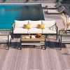 Outdoor 4 Pcs Furniture Set, Sectional Sofa Set with Armrest Chairs and Coffee Table, Chat Chairs with Steel Frame and PE Cushions-Coolbibila - 2 of 4