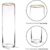 4E's Novelty Set of 3 Glass Cylinder Vases with Gold Rim – Elegant Centerpieces & Candle Holders - 3 of 4