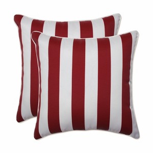 2pc 18.5" Outdoor/Indoor Throw Pillows Midland Americana Red - Pillow Perfect - 1 of 4