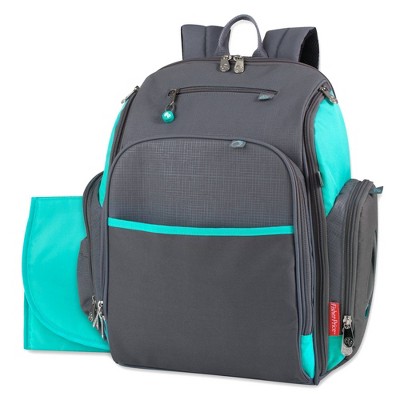 Fisher-Price Kaden Backpack Diaper Bag - Aqua/Gray