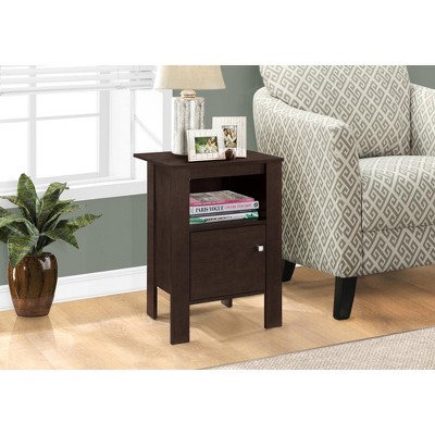 Monarch Specialties ACCENT TABLE - ESPRESSO NIGHT STAND WITH STORAGE