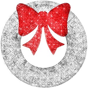 Best Choice Products 30in Pre-Lit Outdoor Christmas Wreath, LED Metal Holiday Décor w/ 100 Lights, Bow - 1 of 4