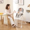 Foldable High Chair, Easy Clean Compact Highchair with Removable Adjustable Tray and PU Seat Cushion, 5-Point Safety Belt for Babies and Toddlers - 2 of 4