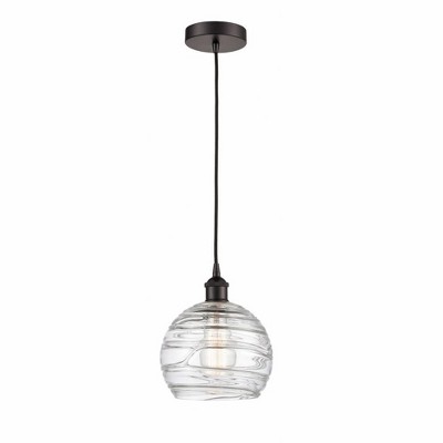 Athens Deco Swirl - 1 Light Mini Pendant In Industrial Style-10.75 Inches Tall and 8 Inches Wide