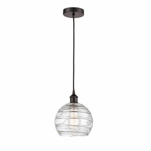 Athens Deco Swirl - 1 Light Mini Pendant In Industrial Style-10.75 Inches Tall and 8 Inches Wide - 1 of 1