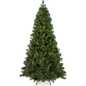 Best Choice Products Pre-Decorated Holiday Christmas Pine Tree w/ Metal Base – Green - 1 of 4