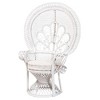 bali & pari Ediva Natural Rattan Peacock Accent Chair White: Upholstered Polyester, No Assembly Required - 2 of 4
