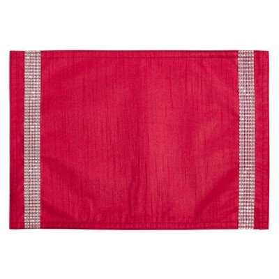 Saro Lifestyle Studded Placemat (Set of 4 pcs), Red