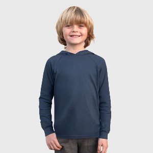 City Threads Boys Medium-Weight Long Sleeve Hooded Tee with Cuffs - 100% Cotton - USA-Made - 1 of 4