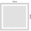 Ridstar 30 in. W x 28 in. H Gray Rectangular Bathroom Mirror with LED Lights - 3 of 3