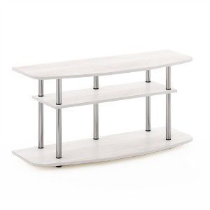 Furinno 3-Tier No Tools TV Stand Entertainment Center Hold up to 46" TV White Oak - 1 of 4
