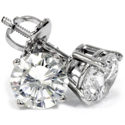 Pompeii3 Platinum 2 Ct T.W. Certified Lab Created Diamond Studs Screw Backs