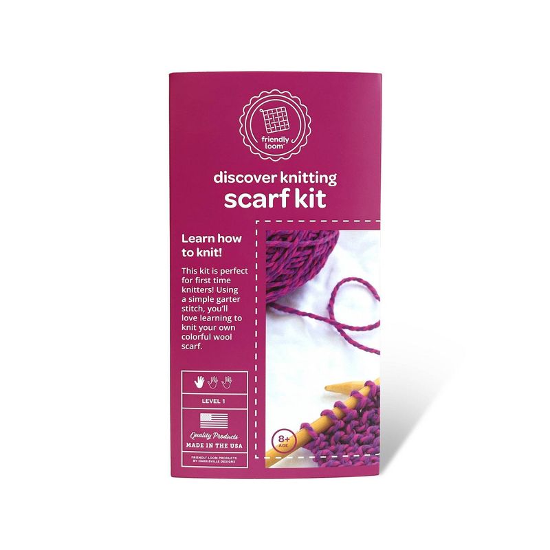 Friendly Loom Discover Knitting Scarf Kit Pink, 1 of 5