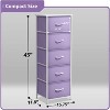 Sorbus Narrow 5 Drawers Nightstand with Steel Frame, Wood Top, Easy Pull Fabric Bins for Home, Bedroom, Office & Dorm - 4 of 4