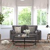 Emma and Oliver Upholstered Mid-Century Modern Pocket Spring Loveseat with Wooden Legs and Removable Back Cushions - 2 of 4
