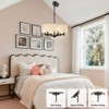 GTCLIGHTING Modern Drum 6-lights Chandelier,20" Pendant Light Fixture with Round Fabric Shade,Farmhouse Ceiling Light for Kitchen Living Room Bedroom - 4 of 4