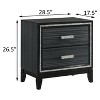 Vynxaria Modern 2-Drawer Nightstand - Weathered Black, English Dovetail Drawers, Safety Stop Mechanism, Glam-Infused Bedroom Furniture - 4 of 4