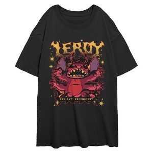 Lilo & Stitch Juniors Womens Deviant Experiment Short Sleeve T