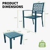 3 Piece Outdoor Bistro Set, Stackable Patio Conversation Set with Square Table and Chair for Indoor & Outdoor Porch Garden Patio Deck - 3 of 4