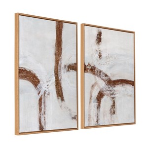 Kate and Laurel Sylvie Beaded Pathways of Time I and II Framed Canvas Art Set by Nikita Jariwala - 1 of 4
