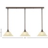 Toltec Lighting Any 3 - Light Chandelier in  Bronze with 10" Amber Marble  Shade - 2 of 2