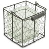 HomeRoots 6" Clear and Brown Glass and Metal Lattice Tabletop Lantern Candle Holder - 4 of 4