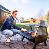 Sunnydaze Steel Grilling Fire Pit with Mesh Spark Screen and Protective PVC Cover - Black - 36." W x 32.5" D x 23.75" H - 4 of 4