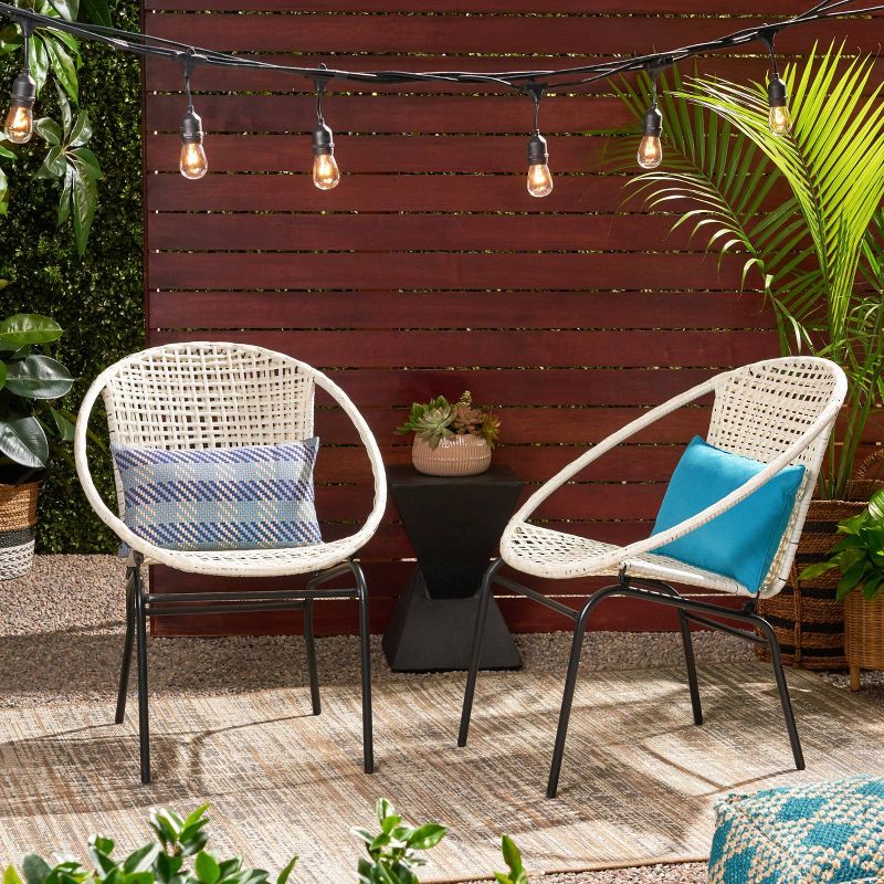 Java 2pk Faux Rattan Modern Club Chairs - Christopher Knight Home, 3 of 8