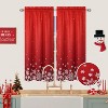 Christmas Snowflake Window Valance, Red Velvet Short Curtain, 52x15 Inch, Rod Pocket, 1 Panel, Holiday Window Treatment for  Bathroom, Bedroom - 2 of 4