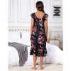 Coolmee Women Casual Boho Floral Flying Sleeve Smocked Midi Dress Tiered Flowy Nightdress - 3 of 4