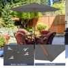 Tangkula 10FT Wooden Market Table Umbrella Pulley Sunshade Canopy w/8 Bamboo Ribs - 4 of 4